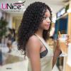 3 Bundles With 4*4 Lace Closure UNice 8A Virgin Peruvian Curly Human Hair Weft #1 small image