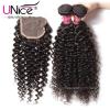 3 Bundles With 4*4 Lace Closure UNice 8A Virgin Peruvian Curly Human Hair Weft #5 small image