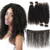4 bundles Peruvian Virgin Remy Hair kinky curly Human Hair Weave Extensions #1 small image