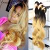 1b27 Blonde Ombre Human Virgin Hair Extension Peruvian Body Wave Hair 3 Bundles #1 small image