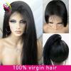Cheap Straight Glueless lace front human hair wigs #1 small image