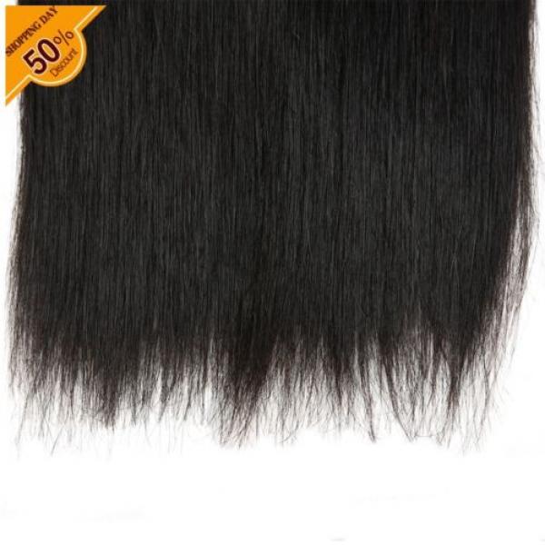 300g/3bundles Straight Hair 1# Virgin 7A Brazilian Real Human Extention Weaves #4 image