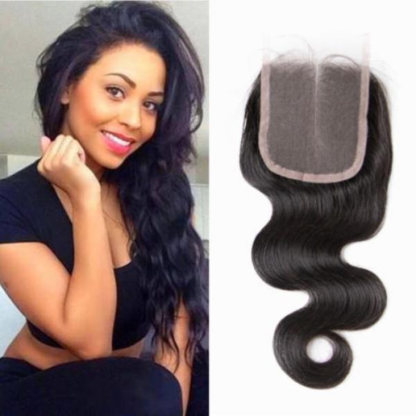 Virgin Brazilian Body Wave Lace Closure Unprocessed Human Hair Top 4x4 Closure #1 image