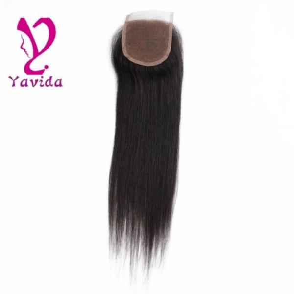 4 x4 Lace Closure 7A Unprocessed Brazilian Virgin straight Human Hair Extensions #1 image