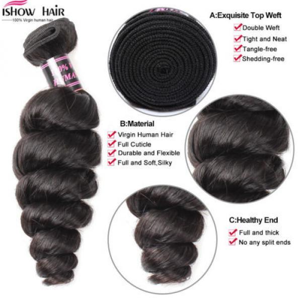 1/3/4 Bundle Virgin Brazilian Human Hair Weave Loose Wave Hair Extensions Weft #4 image
