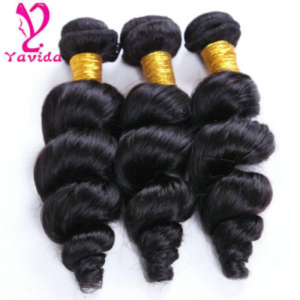300g 7A Loose Wave 3 Bundles Hair Virgin Brazilian Human Hair Extensions Weft #2 image