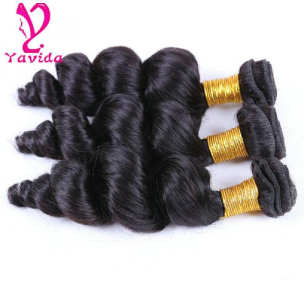 300g 7A Loose Wave 3 Bundles Hair Virgin Brazilian Human Hair Extensions Weft #3 image