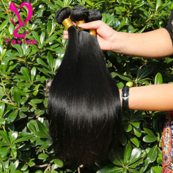 7A Virgin Brazilian Straight Human Hair Weaving Weft Extension 3 Bundle 300g #3 image