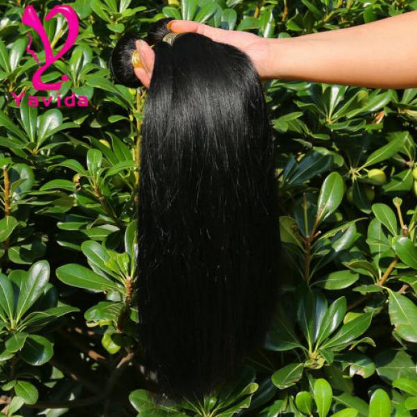7A Virgin Brazilian Straight Human Hair Weaving Weft Extension 3 Bundle 300g #4 image