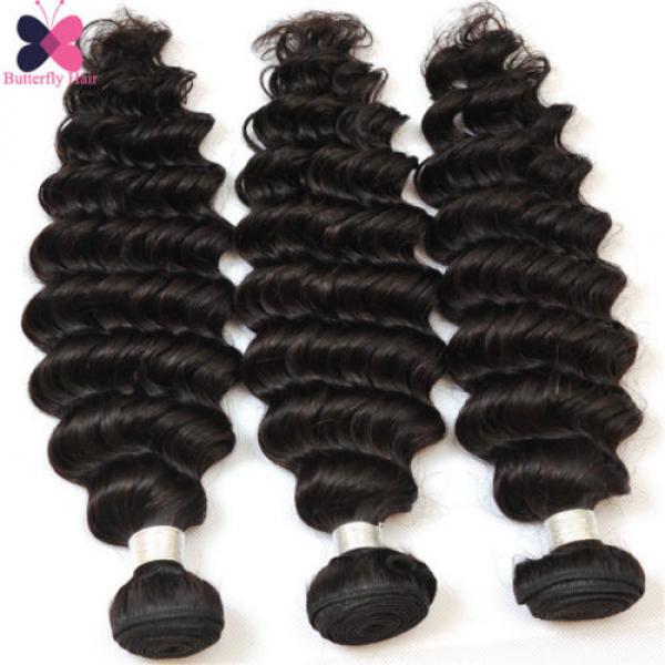 Ombre Brazilian Hair Deep Wave Virgin Hair 3 Bundles Deep Curly Human Hair Weft #3 image