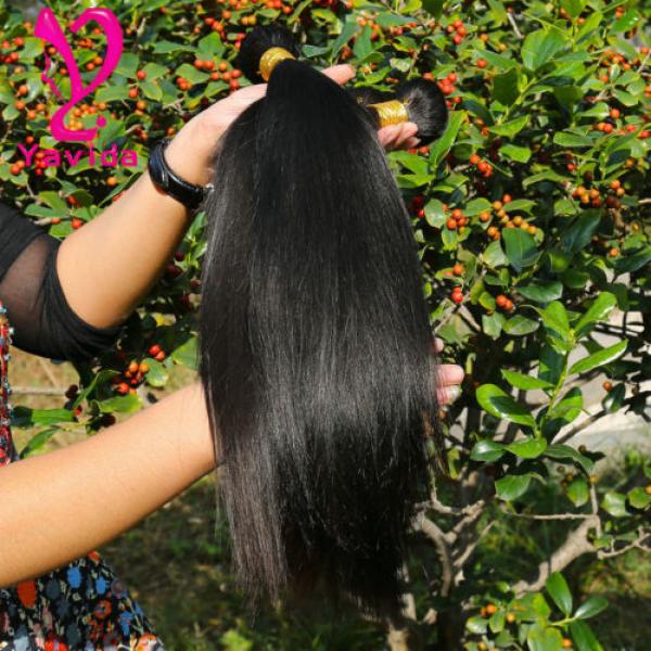 7A Virgin Brazilian Straight Human Hair Weaving Weft Extension 3 Bundle 300g #5 image