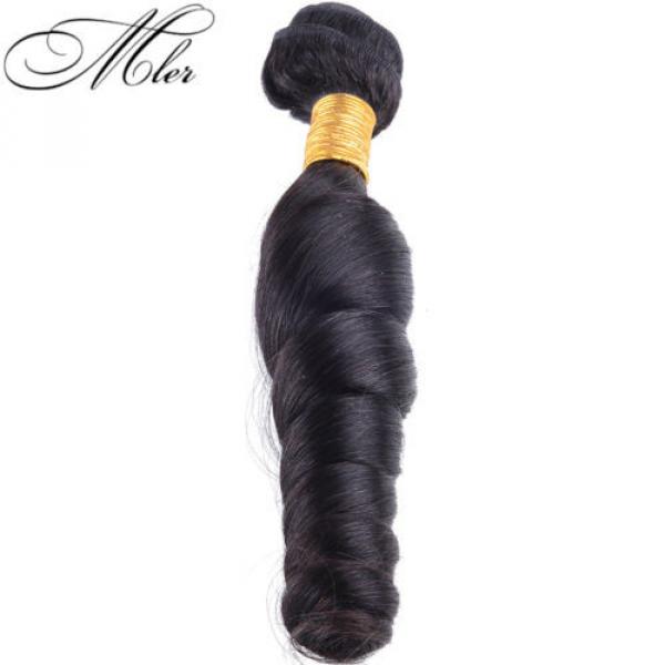 100% Brazilian Virgin Human Loose wave hair Extensions 1-3 Bundle Weave Weft #2 image