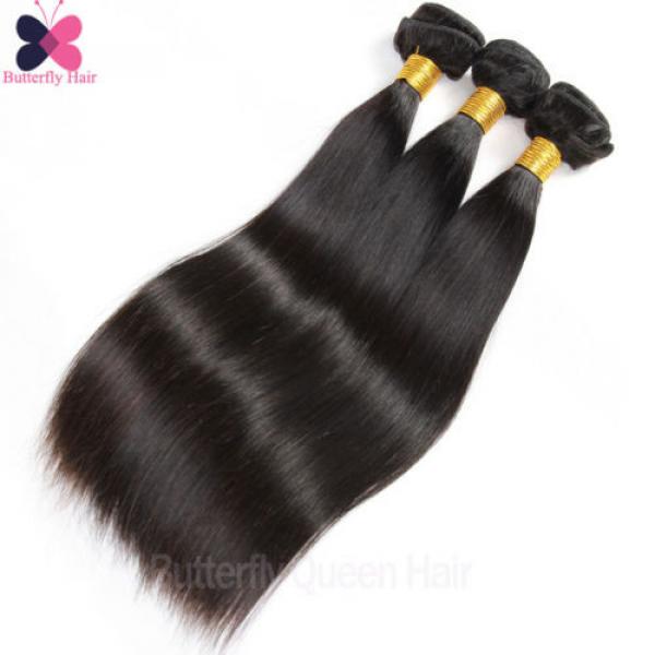 Natural Black Straight Hair 3Bundles Brazilian Virgin Hair Cheap 150G Human Hair #4 image
