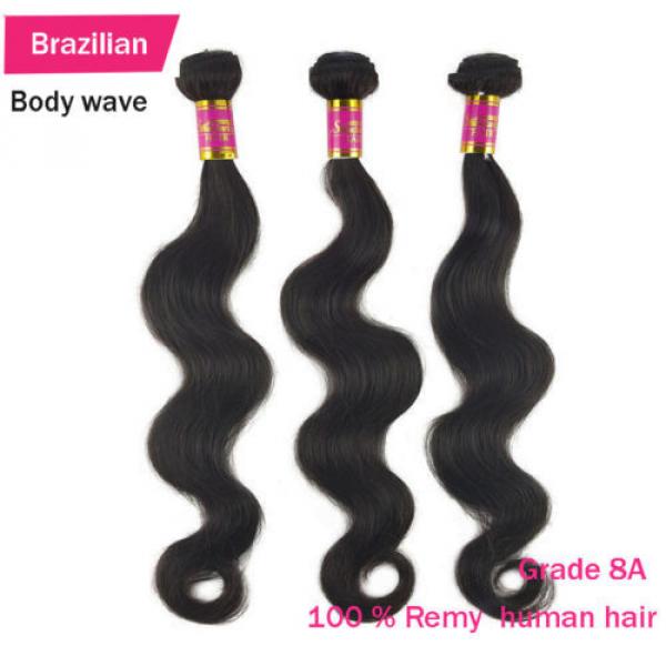 3 Bundles 150g 100% Brazilian Body Wave  Virgin Hair Weft Striaght Loose Wave 8A #3 image