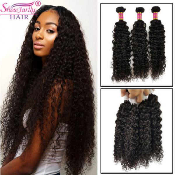 Grade 8A 3 Bundles 150g 100%  Brazilian Curly Wave Virgin Hair Weft Hair Bundles #1 image