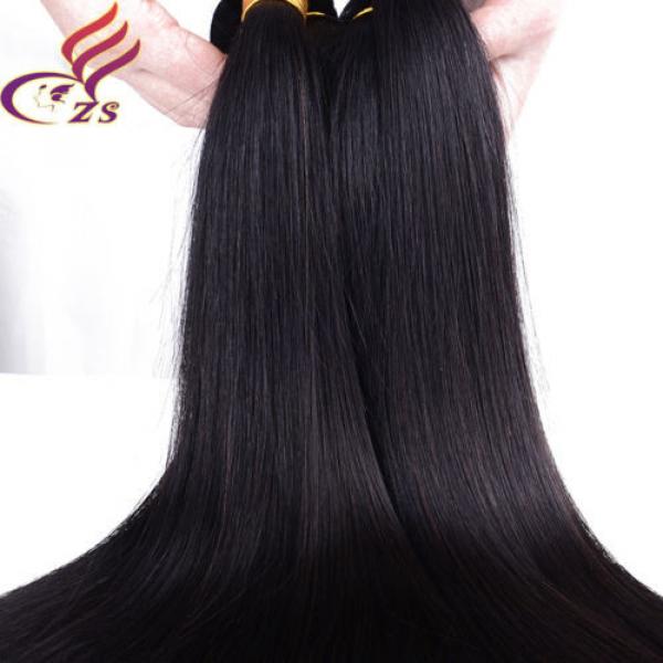 1 Bundle 100% Virgin Brazilian Straight Hair Extension Human Unprocessed Weave #1 image
