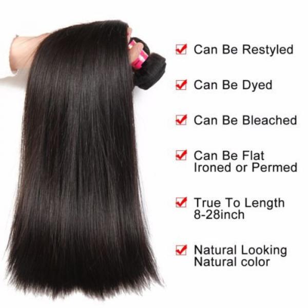 8A 1 Bundle 100% Remy Virgin Brazilian Human Hair Extensions Weft Straight Hair #2 image