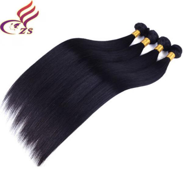 1 Bundle 100% Virgin Brazilian Straight Hair Extension Human Unprocessed Weave #3 image