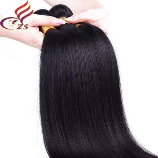 1 Bundle 100% Virgin Brazilian Straight Hair Extension Human Unprocessed Weave #5 image