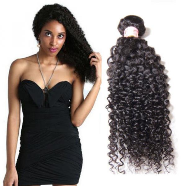 Brazilian Curly Virgin 50g/Bundle Human Hair Weave Extensions Weft #1 image