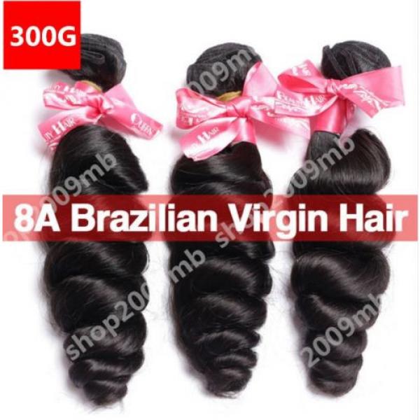 8A Brazilian Loose Wave Virgin Hair 300G 3 Bundles Thick Weave Wefts Extension #2 image