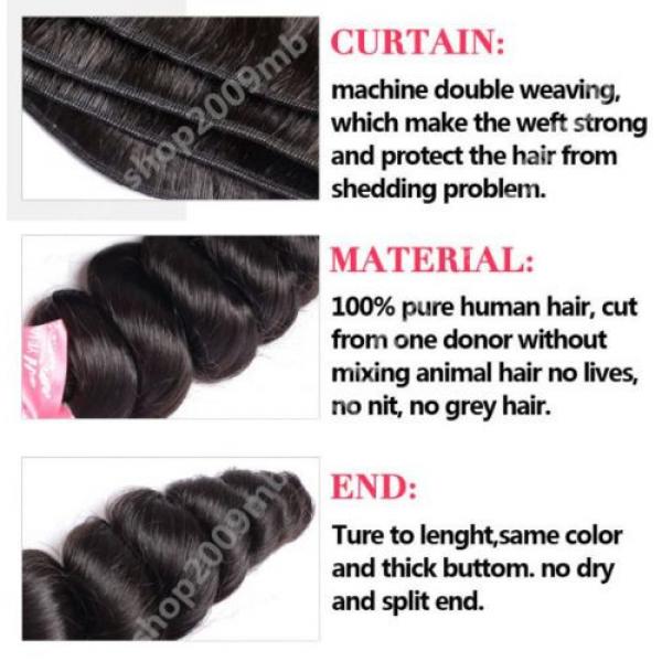 8A Brazilian Loose Wave Virgin Hair 300G 3 Bundles Thick Weave Wefts Extension #3 image