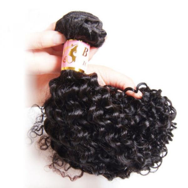 Brazilian Curly Virgin 50g/Bundle Human Hair Weave Extensions Weft #4 image