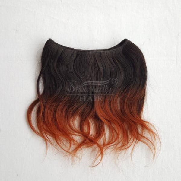 6&#034; Black To Medium Auburn Brazilian Virgin Hair Weft Natural Wave Hair Bundles #2 image