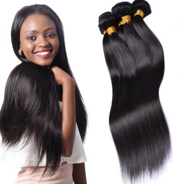 4 bundles Brazilian Virgin Remy hair Straight Human Hair Weave Extensions 200g #1 image