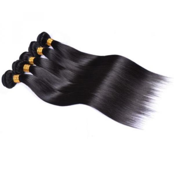4 bundles Brazilian Virgin Remy hair Straight Human Hair Weave Extensions 200g #4 image