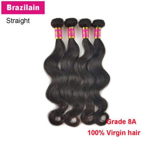 4 Bundles 200g 100% Brazilian Body Wave Virgin Hair Weft Striaght Body Wave 8A #2 image