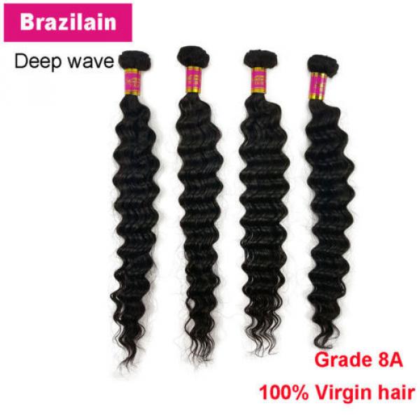 4 Bundles 200g 100% Brazilian Body Wave Virgin Hair Weft Striaght Body Wave 8A #4 image