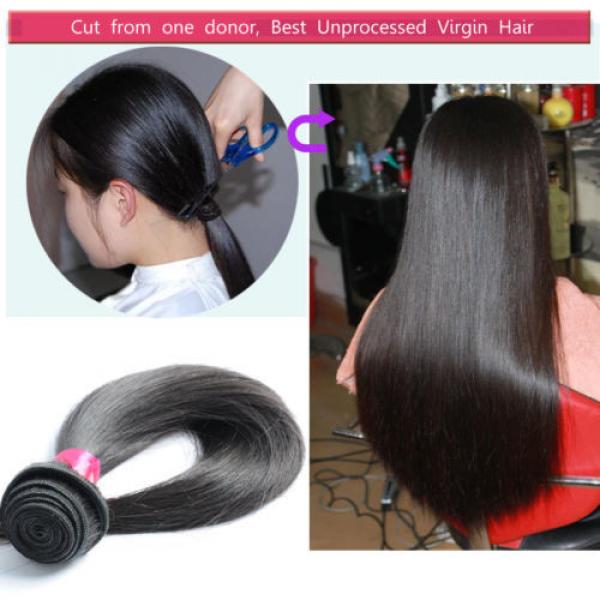 Brazilian 7A Straight Unprocessed Virgin Human Hair Extension Weave 3Bundle/150g #5 image