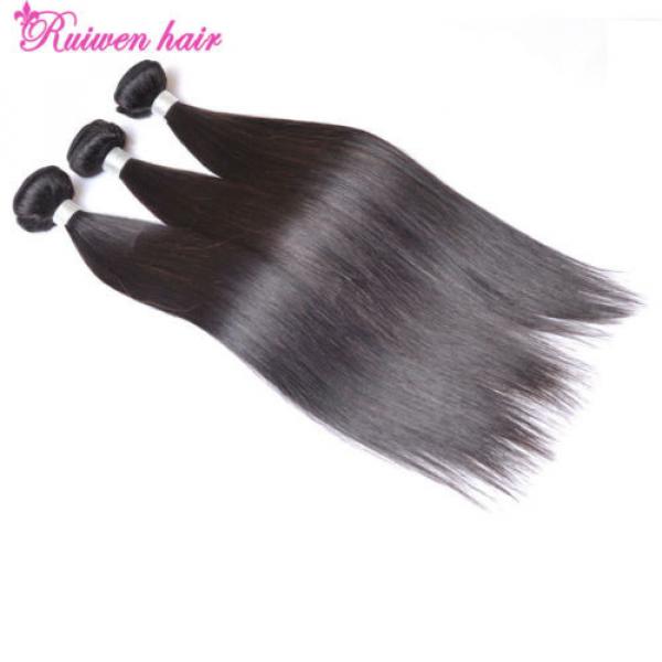 1 Bundle 100% Virgin Brazilian Straight Hair Extension Human Unprocessed Weave #3 image