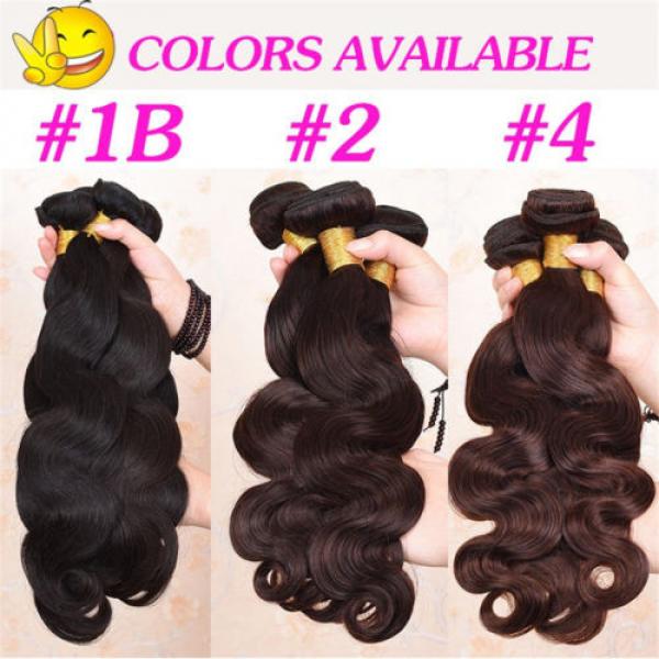 2# 4# Brown Color Brazilian Virgin Hair Body Wave 3 Bundles Human Hair Weft 7A #2 image