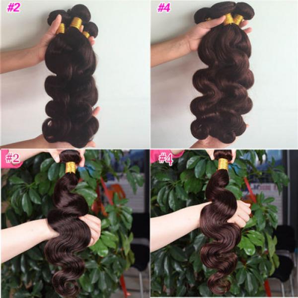 2# 4# Brown Color Brazilian Virgin Hair Body Wave 3 Bundles Human Hair Weft 7A #5 image