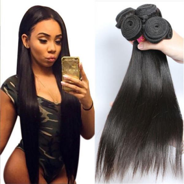 Brazilian virgin hair straight 3 bundles  Unprocessed  human hair natural black #1 image
