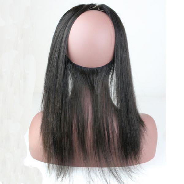 Brazilian Virgin Hair 22x4inch 360 Lace Band Frontal Back Closure Straight #5 image