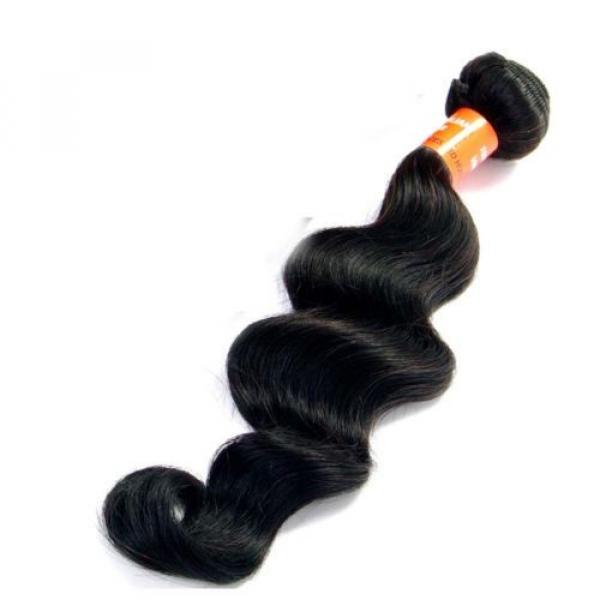 Virgin Brazilian Human Hair Extension Unprocessed Deep Wave Natural Black Hair #1 image