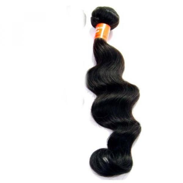 Virgin Brazilian Human Hair Extension Unprocessed Deep Wave Natural Black Hair #2 image
