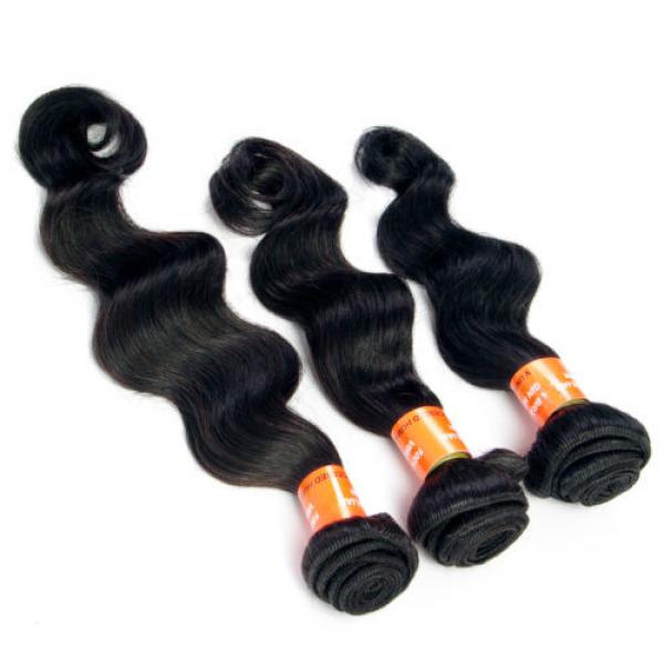 Virgin Brazilian Human Hair Extension Unprocessed Deep Wave Natural Black Hair #3 image