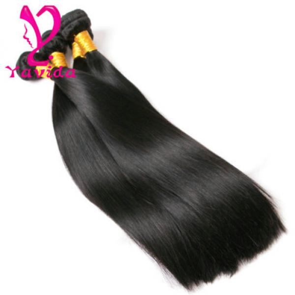 Grade 7A 3 Bundles 300g 100% Virgin Brazilian Straight Human Hair Weft Bundles #1 image