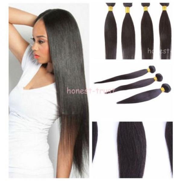 1 Bundle Brazilian 100% Virgin Human hair Straight Remy Weave Weft Extension 50g #1 image