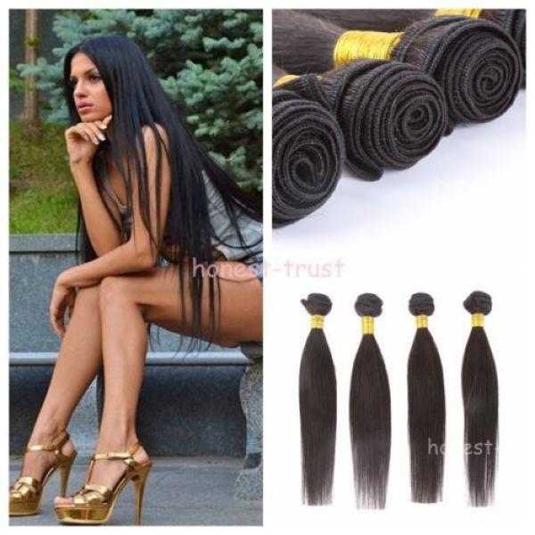1 Bundle Brazilian 100% Virgin Human hair Straight Remy Weave Weft Extension 50g #4 image