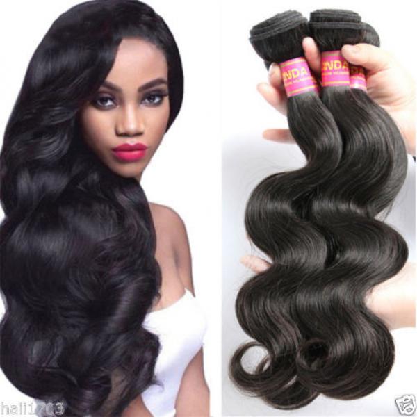 Brazilian Virgin Body Wave Hair Weave Weft 100% Human Hair Wavy 14 14 16 /150g #1 image