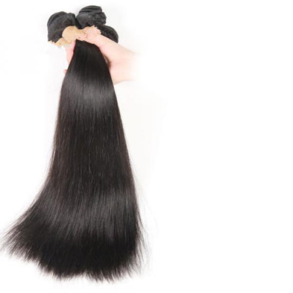 3 Bundles/150G Straight 100% Virgin Brazilian Real Human Hair Extensions weave #4 image