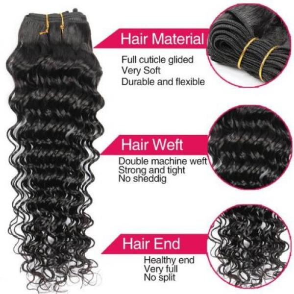 4 Bundles/200g 100% Unprocessed Brazilian Virgin Deep Wave Human Hair Weave 7A #5 image
