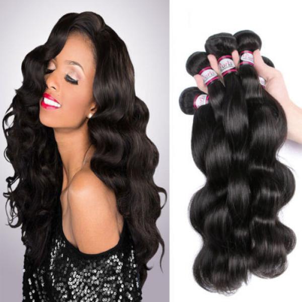 4 bundles Brazilian Virgin Remy Hair Body Wave Human Hair Weave Extensions 200g #1 image