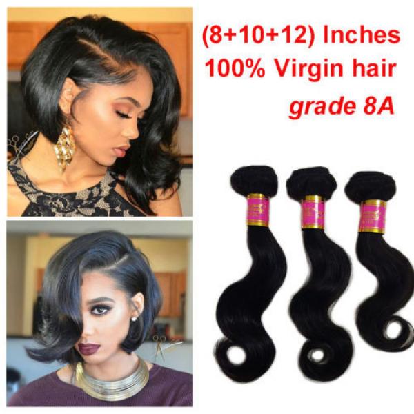 3 Bundles 150g 100% Brazilian Body Wave Virgin Hair Weft Hair Bundles 8&#034;10&#034;12&#034; #1 image