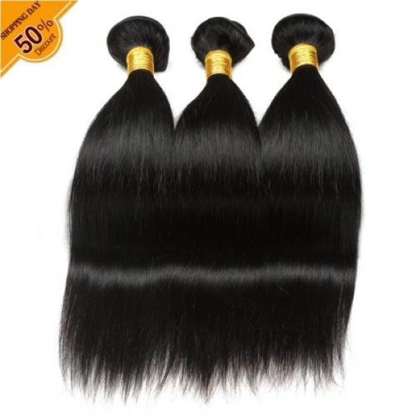 7A Brazilian hair 3 Bundles 300G Silk Straight Virgin Human hair Extension #1 image